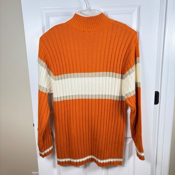 Vtg South Pole Ski Sweater Men's Size‎ XL Chunky Knit Ribbed Orange Retro - Picture 3 of 7